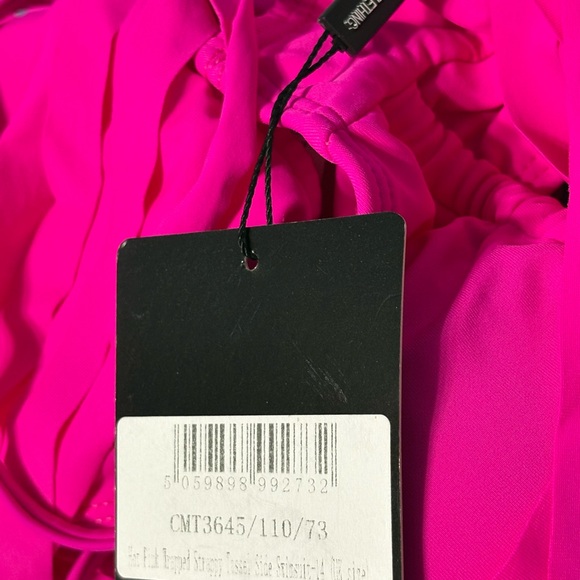 NWT PLT Hot Pink Strappy Tassel Side One Piece Swimsuit Sz 10 - Picture 6 of 6